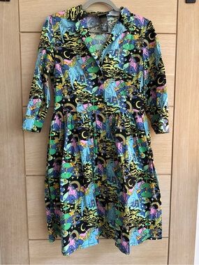 Nooworks Multicolor Unicorn Print Long Sleeve Dress
